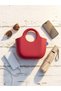 Red Open Handbag with Top Handle - 5
