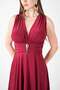 Jersey Fabric Back-Cross Detailed Midi Dress - Bordo - 3
