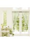 Green Willow Leaf Voile Curtains Boho Sheer Light Filtering Drapes with Vine Pattern, Rustic Rod Poc - 2