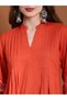 Rust Embroidered A-Line Kurta - 4