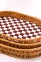 3-Piece Oval Fabric-Lined Wicker Tray Set - Wicker Color - 2