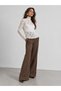 Cream Lace High Neck Fitted T-Shirt - 2