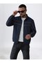 Men Dark Blue Zip-Up Solid Track Jacket - 4