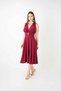 Jersey Fabric Back-Cross Detailed Midi Dress - Bordo - 2