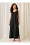 Black Maxi Nightdress with Side Slits