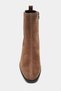 Sirius Desert Dark Beige Suede Leather Women's Chelsea Boots with Zipper and Thick Block Heel - 6
