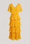 Astra V-Neck Tiered Pleated Long Chiffon Evening Dress - 8