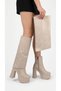 Women's Detachable Ankle Boots with Blunt Toe, Thick Platform Heels, Zippered Boots