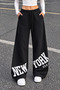 Women's New York-Printed Stylish and Comfortable Oversized Casual Streetwear Sweatpants - 2