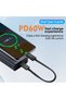 كابل USB C إلى USB C، 20 سم/0.6 قدم، محمول وصغير الحجم، شحن سريع 60 واط ونقل البيانات - 4