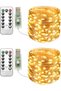 USB Fairy Lights 2Pack,33ft/10M Warm 100LED USB Cooper Wire String Lights with Remote Control, 8 Mod