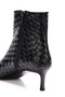 Women's Knitted Detail, Stiletto-Heeled Classic Leather Boots - 4
