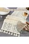 مفارش طاولة من القطن المطرز بالدانتيل، مفرش طاولة بوهيمي للزفاف، مفرش طاولة من القطن المكرميه بلون بيج - 5