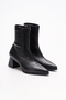 Women's Pointed Toe Stretch Boots with Thick, Short Heels
