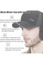 Mens Winter Baseball Cap with Ear Flaps, Windproof Warm Tweed Hat, Adjustable Visor Dad Hat, Foldabl - 2