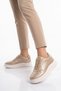 Gold Lace-Up Thick Sole Unisex Walking and Sneakers, Code 412