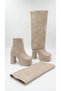Women's Detachable Ankle Boots with Blunt Toe, Thick Platform Heels, Zippered Boots - 3