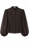 Brown Sleeve Sheer Chiffon Jacket - 4115