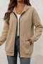 Moxy Unisex Zippered Hooded Two-Thread Raster Sweatshirt Comfortable Fit Basic Cardigan with Kangaroo Pocket