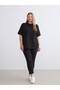 LCWAIKIKI Classic Black Denim-Look Straight & Slim Fit Women's Pants with the ALITA CITY Touch - 2