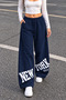 Women's New York-Printed Stylish and Comfortable Oversized Casual Streetwear Sweatpants - 2