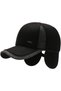 Mens Winter Baseball Cap with Ear Flaps, Windproof Warm Tweed Hat, Adjustable Visor Dad Hat, Foldabl - 7