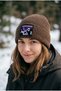 Tnf logo box cuffed knit beanie for women and men, warm winter outdoor acrylic beanie. - 2