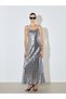 TWO MT SHOP QUALITY Soulife Gray Sequin Loose & Oversized U-Neck Long Dress - 2