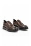 Coffee-Colored Genuine Leather Lace-Up Men's Casual Shoes with Thick Soles 152-24174 - 3