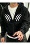 Cardigan - Black Printed Winter Oversized Hooded Zippered Pocketed Cardigan Unisex Clothing