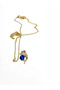Dolphin Necklace - Blue Stone Dolphin Necklace - Gold Dolphin Necklace - Zircon Dolphin Necklace - Summer Seaside Necklace - 3