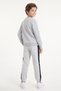 Boys' Round-Neck Sweatsuit Set with Striped Detail - 4
