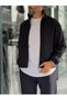 Navy Blue Corded Fabric Waist Stopper Jacket MRK-2858 - 7