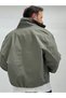 Khaki Oversized Jacket with Zipper TW-7037 - 7