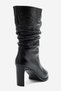 BELLE Black Genuine Leather Women's Heeled Boots - 7
