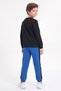 Boys' Round-Neck Sweatsuit Set with Striped Detail - 4