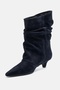 ROYDEN Navy Suede Genuine Leather Gored Women's Low-Heeled Boots - 8