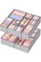 12Pack Drawer Organizer Bins for Clothes, Grey