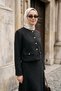 Button-Detail Tweed Skirt Suit 41778 Black - 2