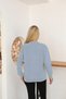 Women's Winter Regular-Fit Blue Basic Sweatshirt - 4