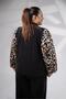 Women's Plus Size Black 2-Piece Set with Leopard Print Buckle Detail - 7