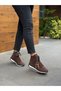 Women's Coffee-Colored Suede Lace-Up Athletic Boot PERA - 2