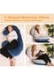 C-Shaped Pregnancy Pillow,Blue Full Body Support Cushion - 2