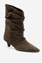 ROYDEN Green Suede Genuine Leather Gaiter-Style Women's Low-Heeled Boots - 6