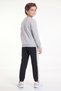 Boys' Round-Neck Sweatsuit Set with Striped Detail - 3
