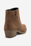 JAYER Earth-Tone Suede Genuine Leather Women's Zip-Up Heeled Boots - 7