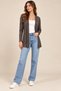 Women's Brown Brushed Inside Viscose Soft-Textured Cardigan - 5