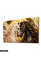 Gold-Glittered Black-and-White Horse One-Piece Canvas - Canvas Painting - 2