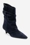 ROYDEN Navy Suede Genuine Leather Gored Women's Low-Heeled Boots - 6