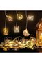 Ramadan Eid String Light- 9.8ft 20LEDs Panited Eid Moon Star Kerosene Lantern Lamp Mubarak Islam 5 P - 2